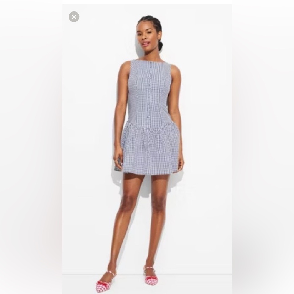 Wild Fable navy blue and white checkered Dress